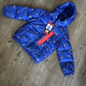 NWT Miles the Label Kids Blue Puffer Jacket 6 football